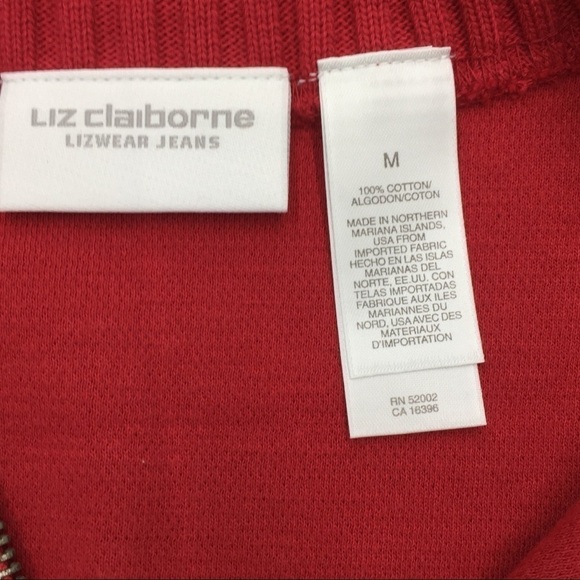 Liz Claiborne Red Crew Neck Cotton Sweater sz M - Picture 10 of 11